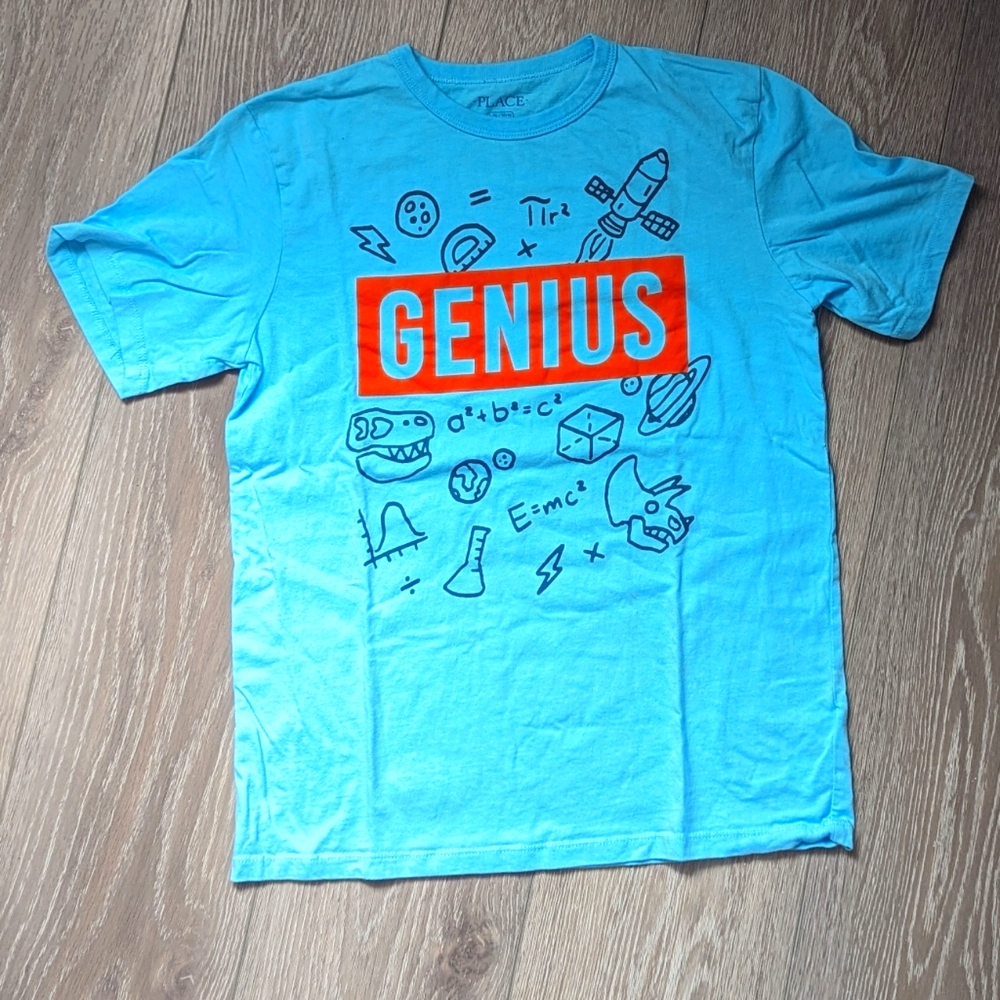 Aqua blue genius graphic tee